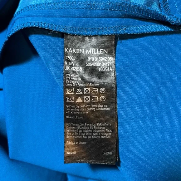 Karen Millen Blue Belted Pencil Dress - Picture 5 of 5